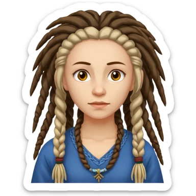 slavic woman with dreadlocks sticker