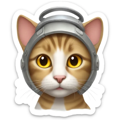 Tabby cat with halo sticker