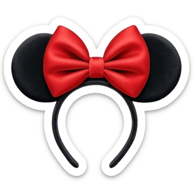 Minnie Mouse Ears in black with a red bow sticker