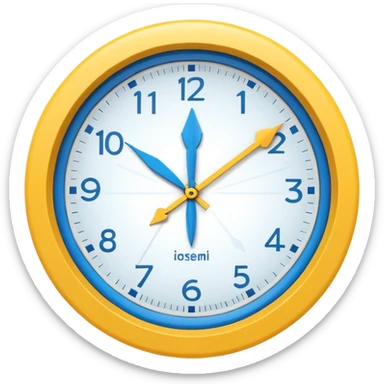 : A round clock face showing a neutral time. Around the clock, two curved arrows forming a circle, symbolizing flexibility and adaptability of working hours. Minimal details, rounded shapes, flat bright colors, consistent with standard emoji design. sticker