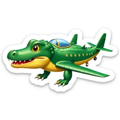 Cocodrilo combinado con avión sticker