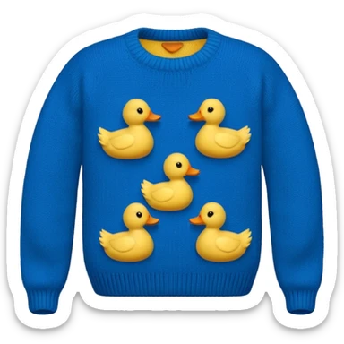 sweater with ducks sticker