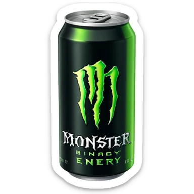 Monster energy Black can with green logo  sticker