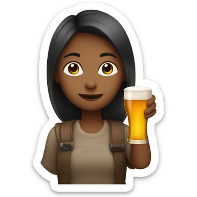 girl drinking alcohol free beer sticker