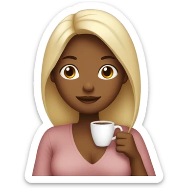 Pregnant girl drinking decaf coffee sticker