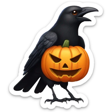 Jack o lantern crow sticker