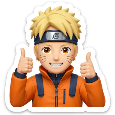 naruto shows thumbsup sticker