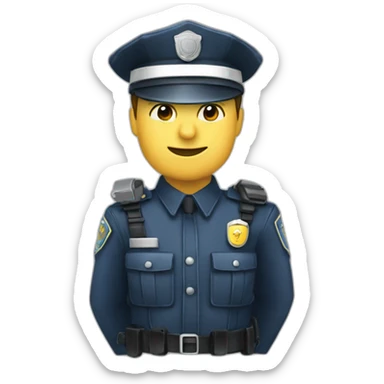 Polizist mit Helm auf dem Kopf und Schlagstock in der Hand sticker