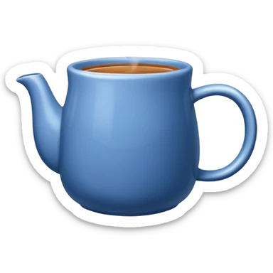 visibly steaming plain blue mug of tea sticker