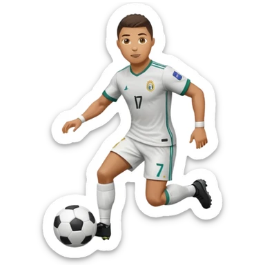 Ronaldo dribbling with a football sticker