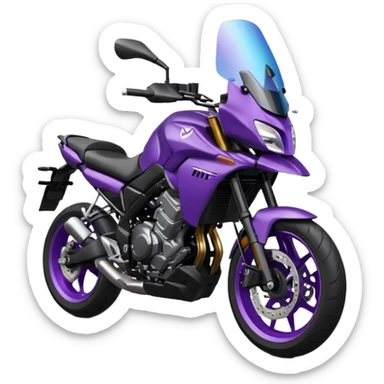 Créer un emoji copiable sur mon système iOS avec une moto mt07 noir mate / violet plus foncé que tu as et iridescent. le style de la mt07 doit être en sport. sticker
