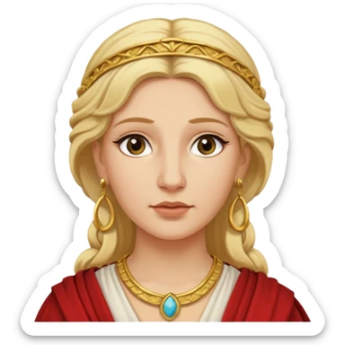 Ancient Roman woman with earrings and blonde hair sticker