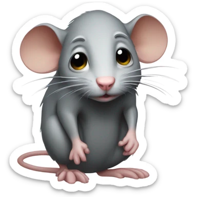 Sad Rat empty handed sticker