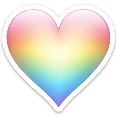 Light rainbow heart sticker