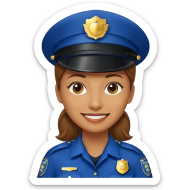 policewoman smile sticker