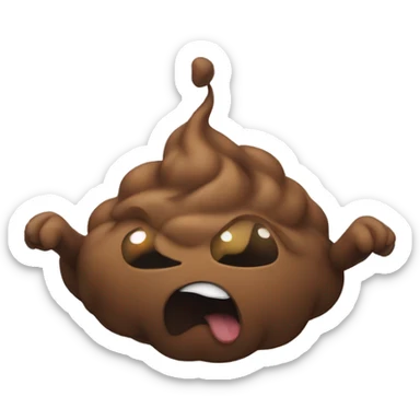 Flying poo sticker