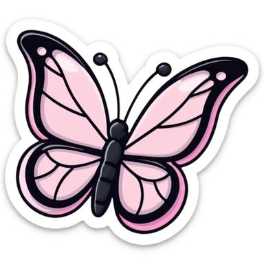 Light pink rainbow glass crystal butterfly sticker
