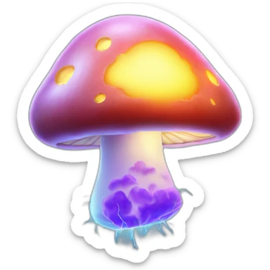 radioactive lightning smiley glow cloud mushroom sticker