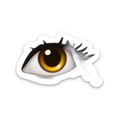 Girl applying eyeliner sticker