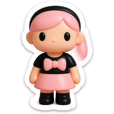 Blackpink inspired icon, pink and black, collectible and stylized sticker