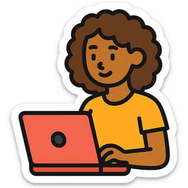 brown woman with curly hair, it girl, daily activities sticker
