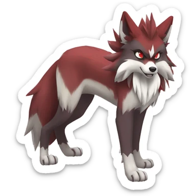 Lycanroc-Zoroark-Mightyena-Zorua full body sticker