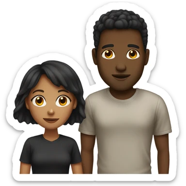 Tan girlfriend black boyfriend sticker