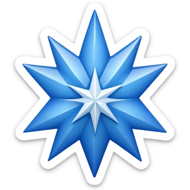 11 corners blue star with white colour tick on it sticker