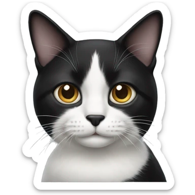 Black and white cat sticker