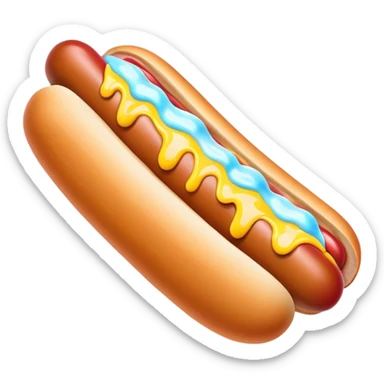 Melting neon ice cream hot dog  sticker