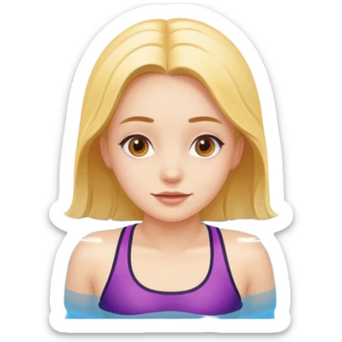 Girl swimming in pool sticker