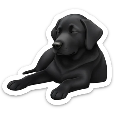 Black Labrador sleeping sticker