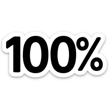 100 percent symbol in pink color, solid icon style sticker