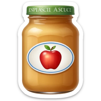 apple sauce jar labeled apple sauce sticker