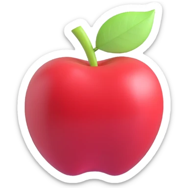 a glossy red apple with a green leaf on top, featuring a digital-style progress bar across its surface, partially filled to 60%, pure white background sticker