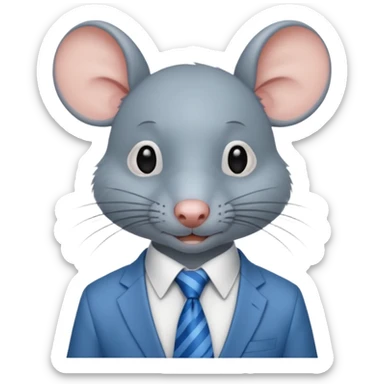 rat with shirt and blue tie sticker