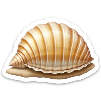 A seashell resting in shallow water on sandy seabed.


























































 sticker