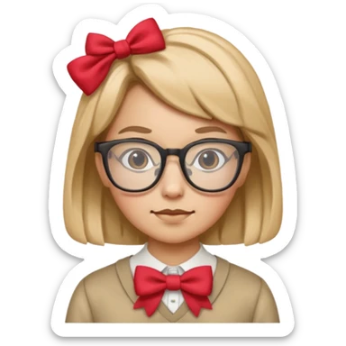 🤓+🎀 same emoji  sticker