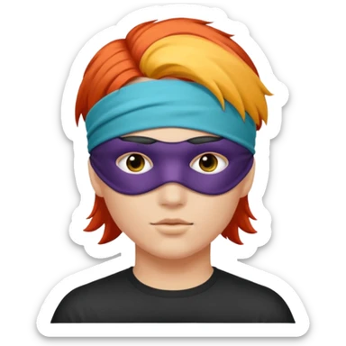 Blindfold person with different colors of hair. No trusting games with people blindfolded behind steering wheel sticker