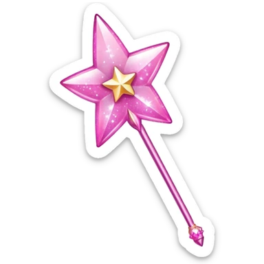 Pink fairy wand sticker