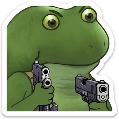 pointing a gun sticker