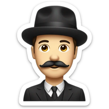Little men with square black mustach sticker