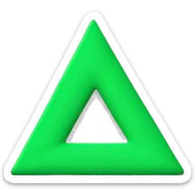 green-colored up side triangle  sticker