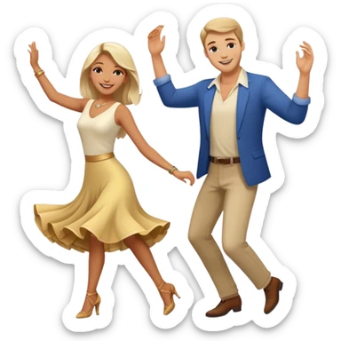two caucasian people dancing in the club sticker