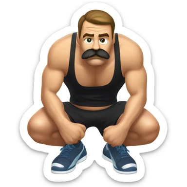 Guy with mustache Throwing up in the gym  sticker