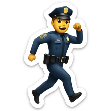 a cop running sticker