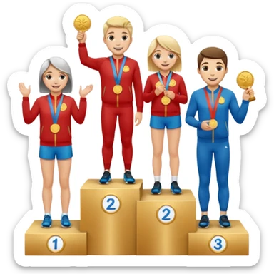 show people is first, second and third place sticker