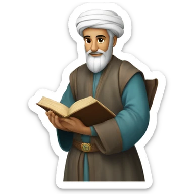Nizami Ganjavi persian medieval author with a book in hands sticker