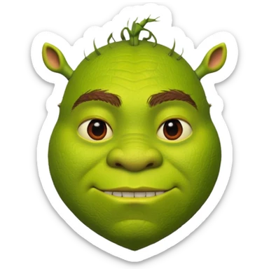heart emoji but shrek style minimalistic sticker
