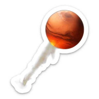 mars colliding with earth while elon eatching sticker